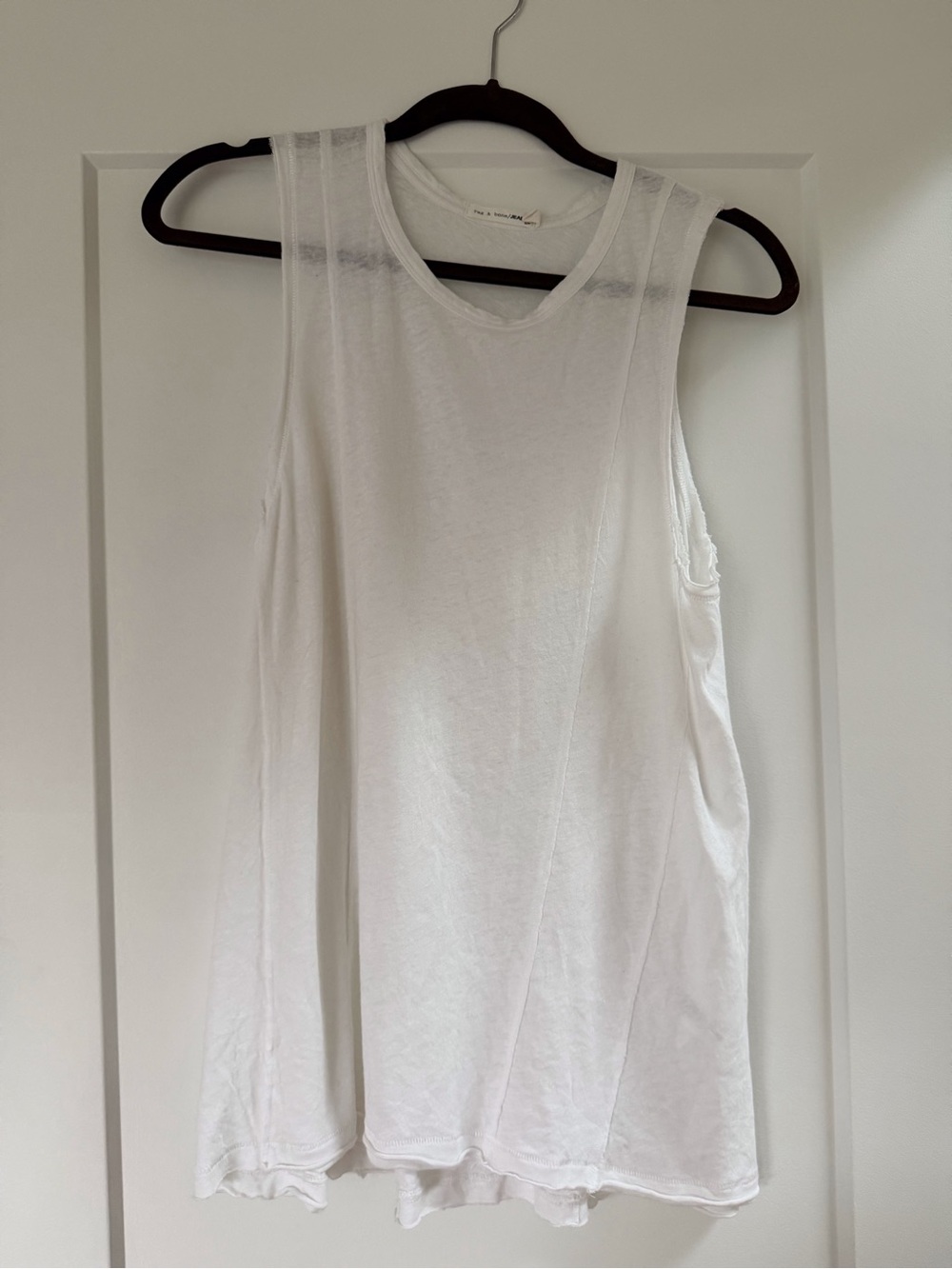 rag & bone White Sleeveless Cotton Tank Top